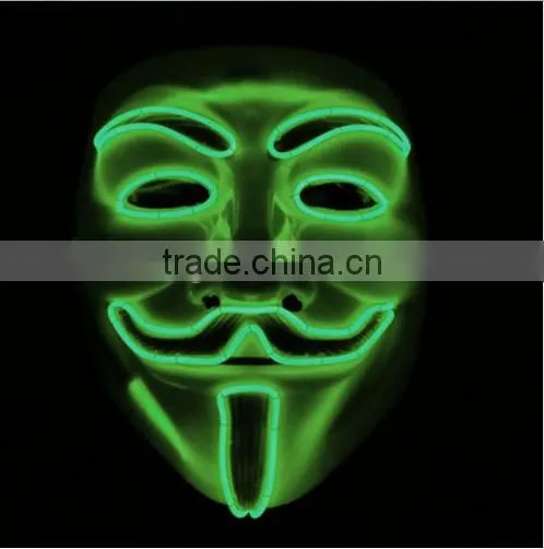 wholesale EL party led mask pvc led facial Halloween mask