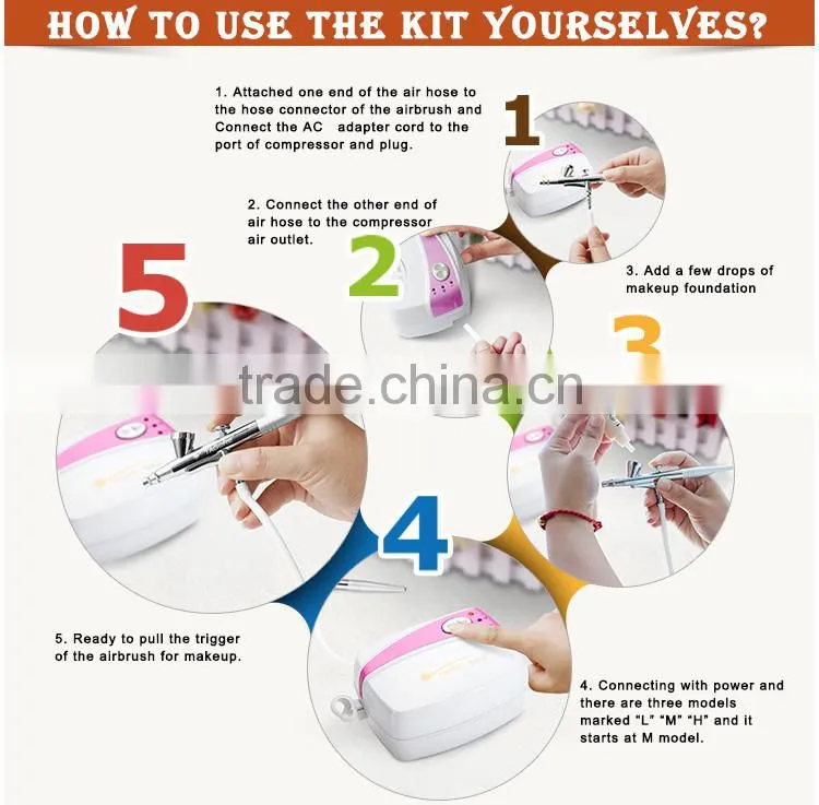Tagore TG216K-03 Mini Portable Wholesale Airbrush Makeup Kits
