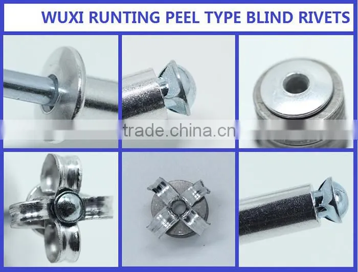 HIGH QUALITY OPEN END MANUFACTURER PROTRUDING CROWN HEAD ALUMINUM POP PEEL TYPE RIVETS