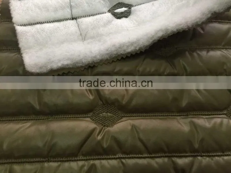 stripe embroidered thermal padded fabric with quilting for down coats/jacket