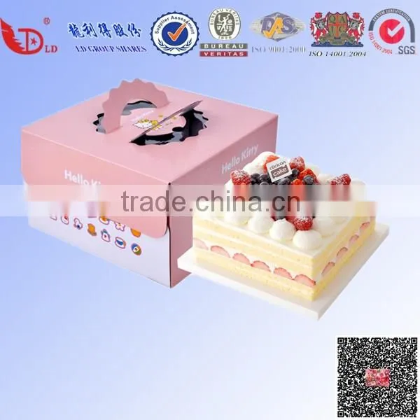 wedding paper cake box with handle,food packaging box,cupcake box