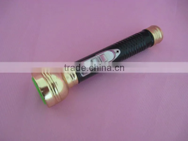 mini metal led flashlight gold-plated black body