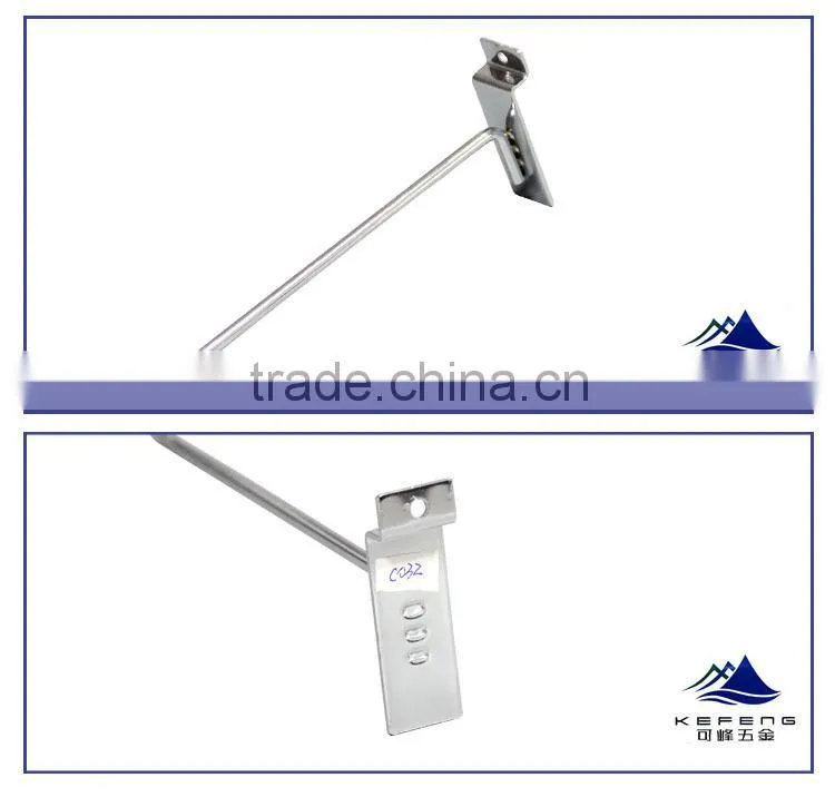 display hook on slatwall in supermarket/slatwall hook display KF-C032