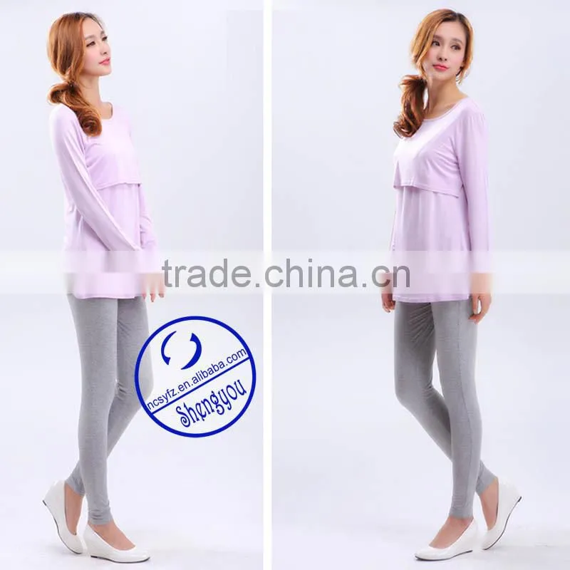 Custom wholesale ladies 95% cotton 5% spandex maternity wear maternity clothes