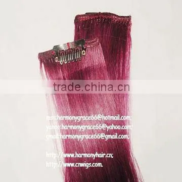 2015 WHOLESALE QUALITY 30 inch human hair extensions clip in