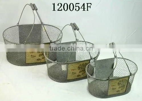 120054F-Metal wire storage basket