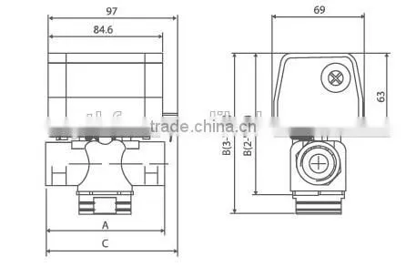 SR2012 two-way 3-way electric ball valve for air conditioner