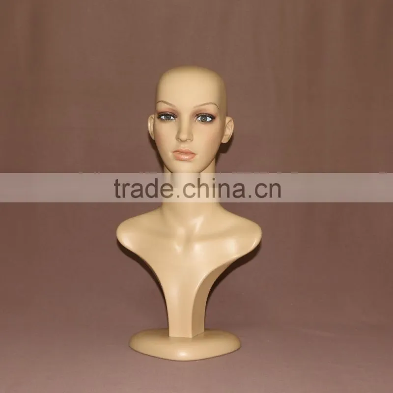 Female makeup jewelry display wig mannequin heads for wig display