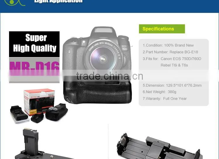 Multi-power Battery Grip BG-E18 For Canon 760D 750D IX8 T6S T6I DLSR Camera