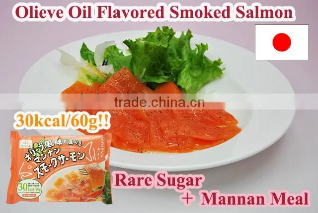 Japanese very healthy konjac mannan meal Olive Oil Flavored Smoked Salmon 60g