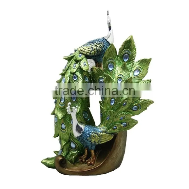 Resin Animal Figurine Ornate Peacock Statue Flower Pot for Sale