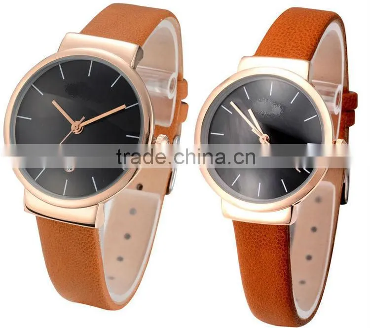 mixed four color leather strap rose gold watches shenzhen watch factory offer Japan quartz movt