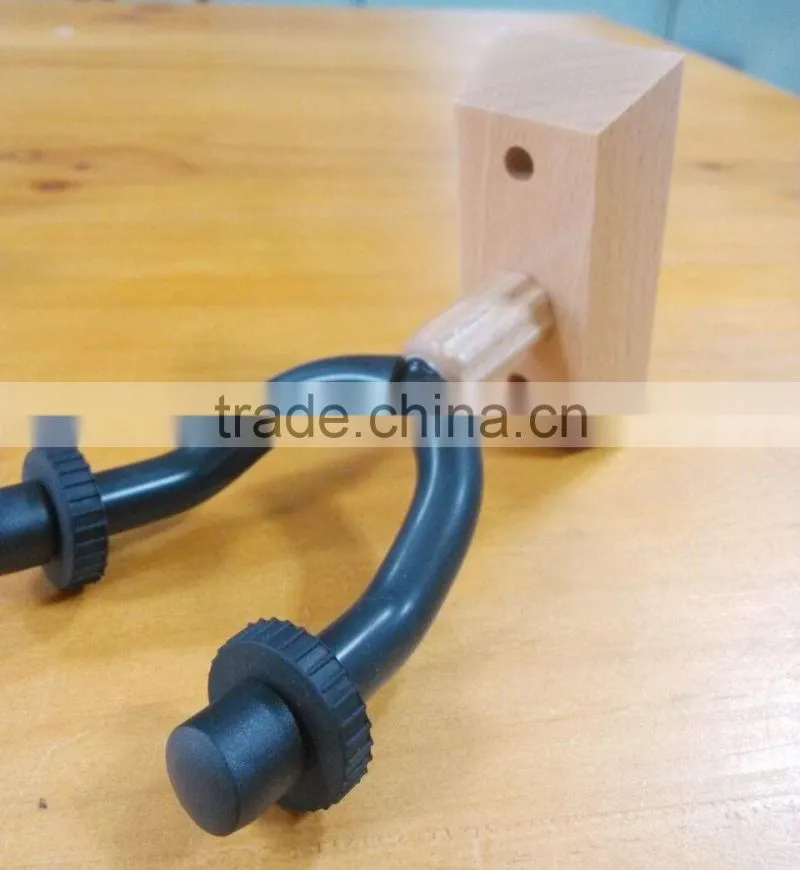 Mountable Acoustic Guitar Wall Hanger with Wood Base