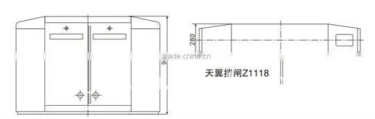 pedestrian access control flap turnstile barrier gate