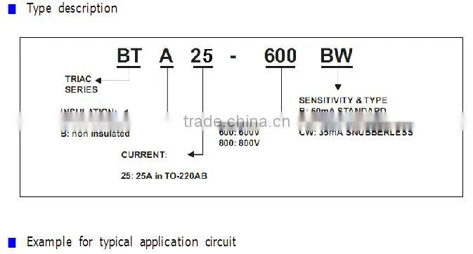 TO-220 triac BTA25