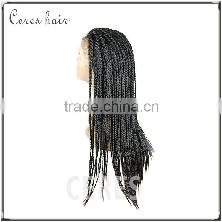 micro braids silk lace front wig Afro-African box braided wig black/wine red/mixed color three colors for your choice