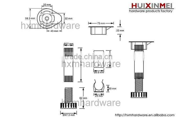 chinese kitchen height adjustable plastic cabinet legs HXM1309