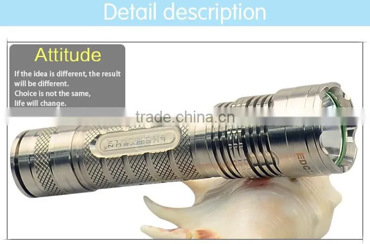 Top Quality Customized recharge portable XML L2 edc Titanium Alloy LED watt flashlight
