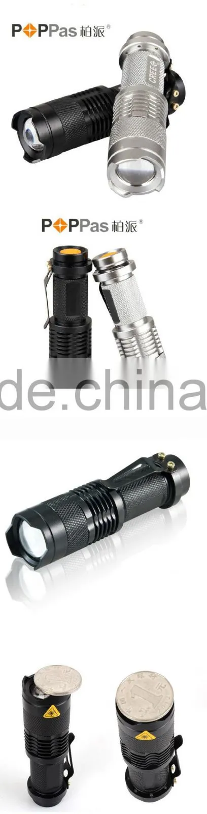 AA or 14500 battery zoom led rechargeable tactical flashlight/2015 new wholesale flasglight