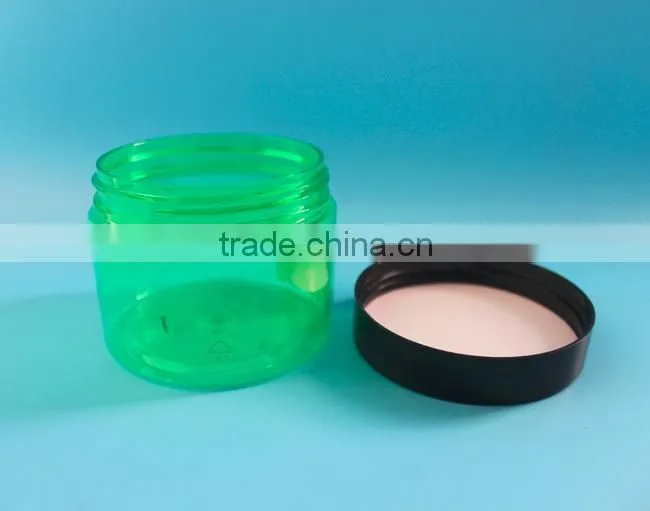 150ml 5oz green clear PET plastic empty bath salt jar container for solan