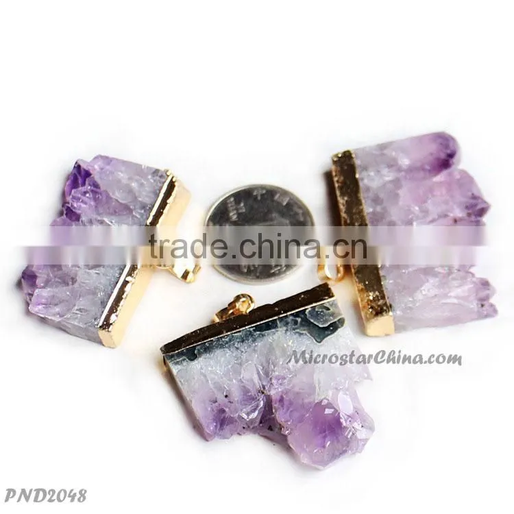 2015 Good Quality Fade Purple Color Drusy Pendant