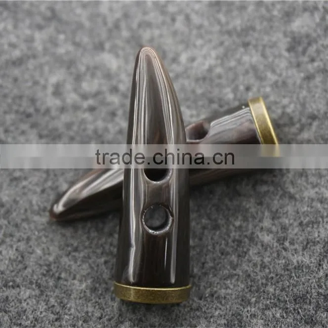 BRONZED METAL BOTTOM RESIN HORN button Fashion button