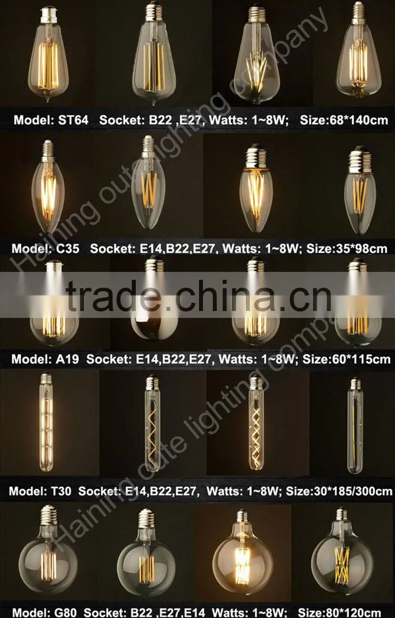 1800K CCT led filament bulb china factory ce,silver led ediosn bulb with warm glow