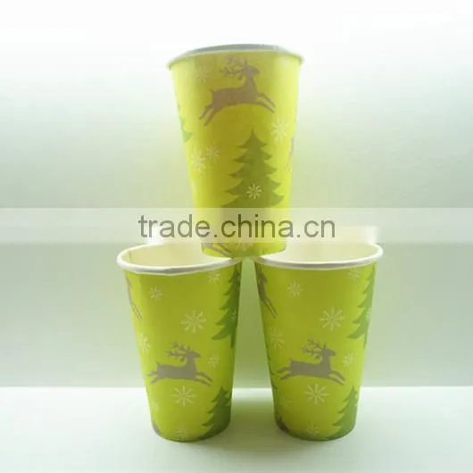12oz Disposable Christmas Single Wall Paper Cups