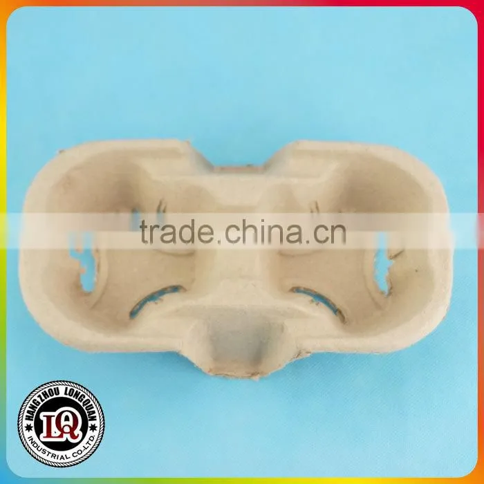 Disposable Biodegradable Pulp 4 Cups Holder Tray