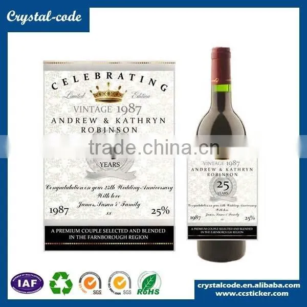 Good printing new design die cut wine label