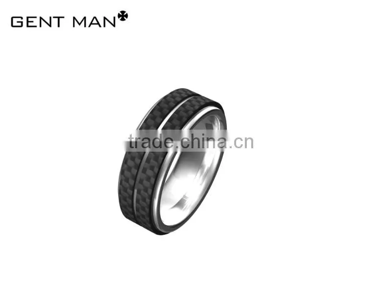 New Design American Style Custom carbon fiber ring for men Titanium Ring Band