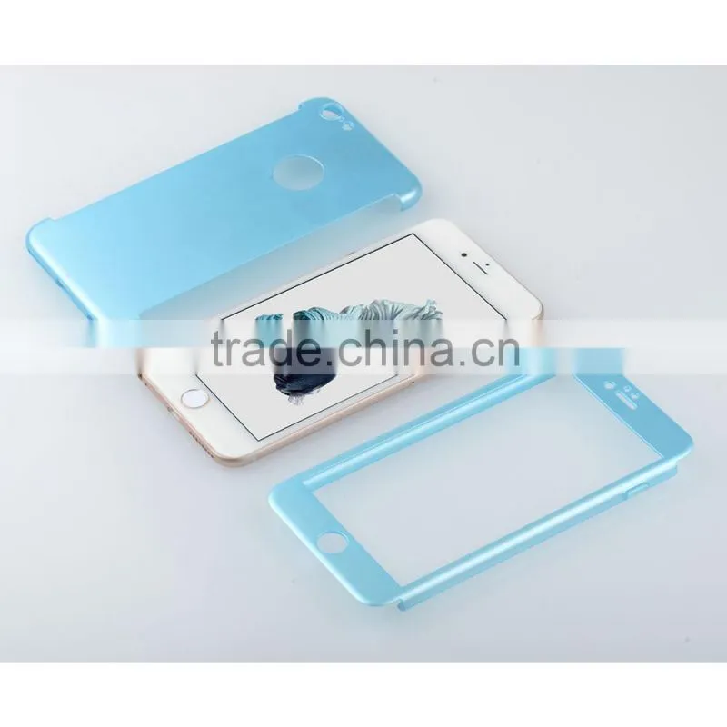 C&T Ultra Slim PC Hard Cover Case +Tempered Glass Sreen Protector 3 in 1 Design Front Cover & Back Case for iPhone 6 6S