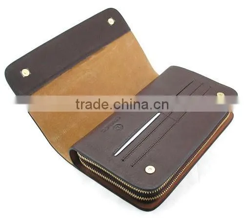 hot genuine leather hand wallet for business man