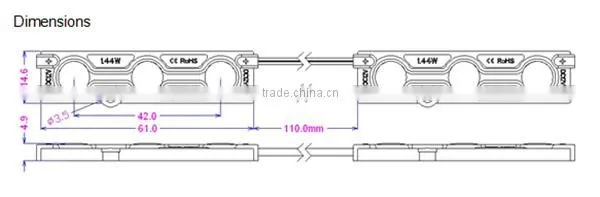 4 years warranty SMD LED module with 3pcs high power 5730 LEDs
