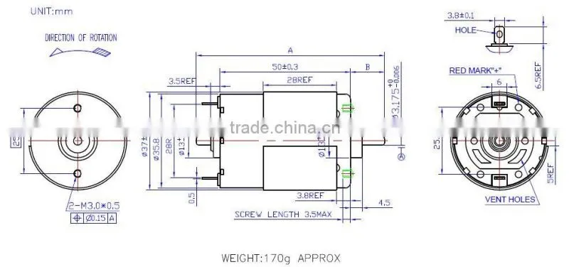 Robot motor RS-545SHV, 12v dc electric motor,12v brush dc motor