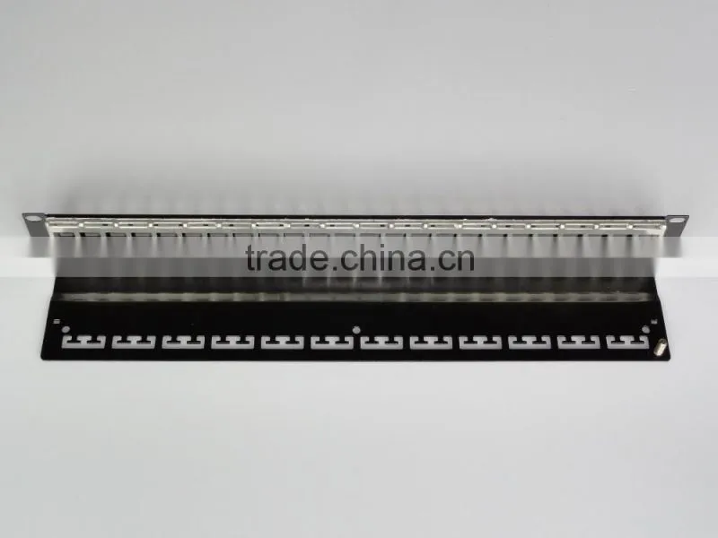 1U UTP RJ-45 Patch Panel Classic Black black aluminium For 24 K6/K5e Jacks