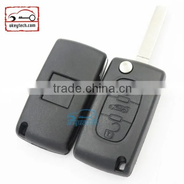 High Quatity Citroen romote flip key shell 3 button VA2 blank NO battery place 0523 Citroen key cover