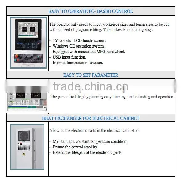 cnc 5 axis woodworking machine double end tenoner