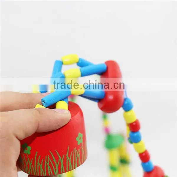 Pop-up giraffe wooden puppet Push finger toy