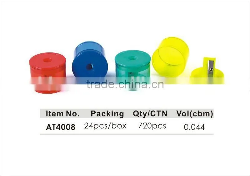 Different Colors 2 Holes Round Plastic Pencil Sharpener/two hole sharpener