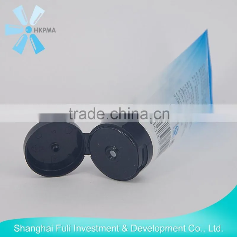 Plastic cosmetic tube with flip cap for packaging skin cream