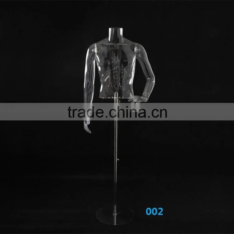 Sexy transparent torso male mannequin adult dummy