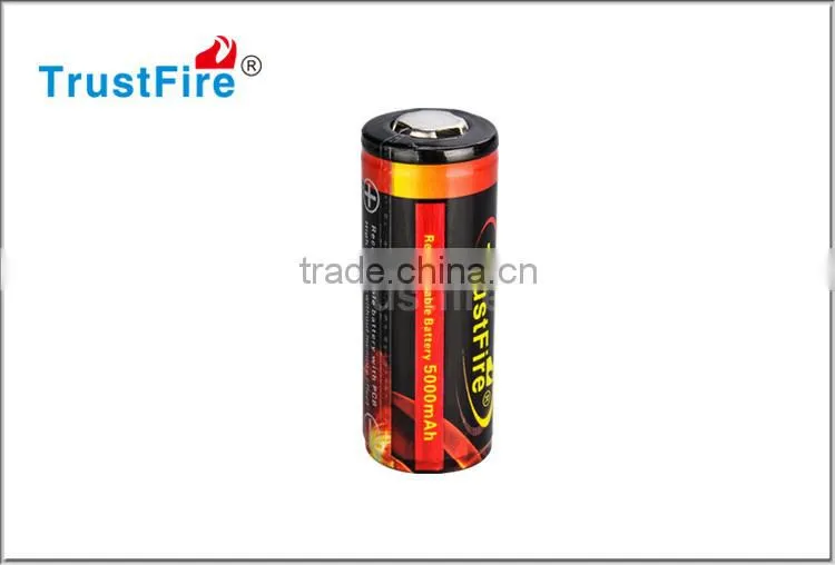 Trustfire original rechargeable 3.7V li ion button top 5000mah hgh capacity lithium battery