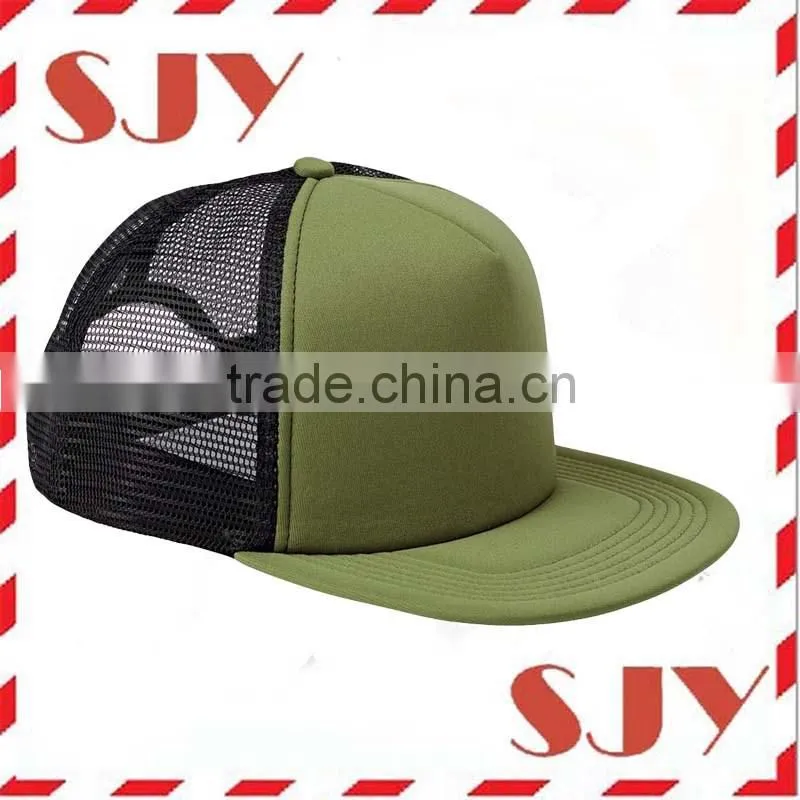 Wholesale Blank 5 Panel Flat Bill Trucker Cap Hats