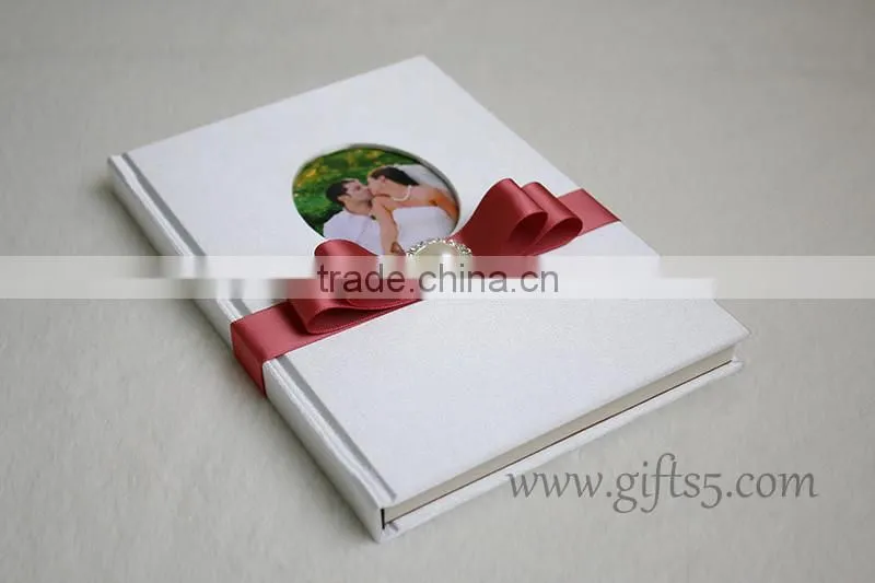 High level latest design recycable custom wedding guest book