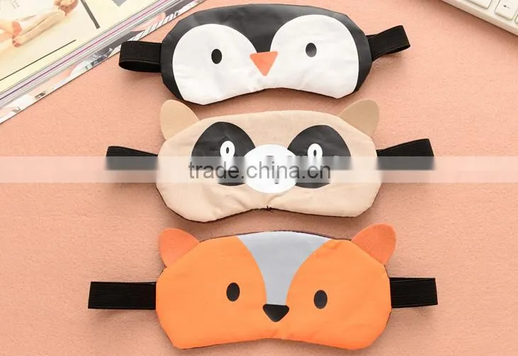 Wholesale korean funny cute animal custom blindfold anti-wrinkle and dark circle comfort travel sleeping cover eye mask