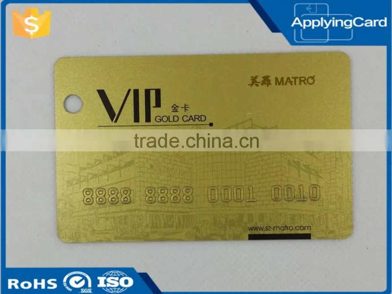 Factory price Promotional logo customized rfid embossing metal card from China alibaba