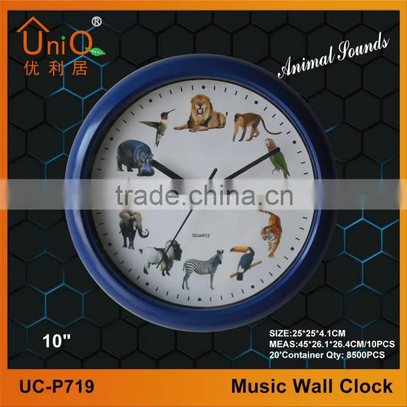 Plastic birds sounds wall clock