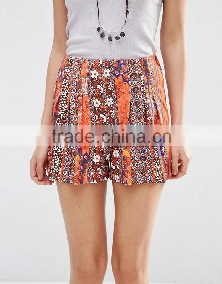 China supplier factory price latest style fashion design printed wholeslae plain sweat ladies shorts