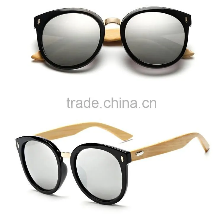 free sample high quality round PC frame bamboo wooden sunglasses china manufacture